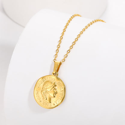 Punk Style Cross Necklace For Men And Women, 18K Real Gold Plated On Durable 304 Stainless Steel