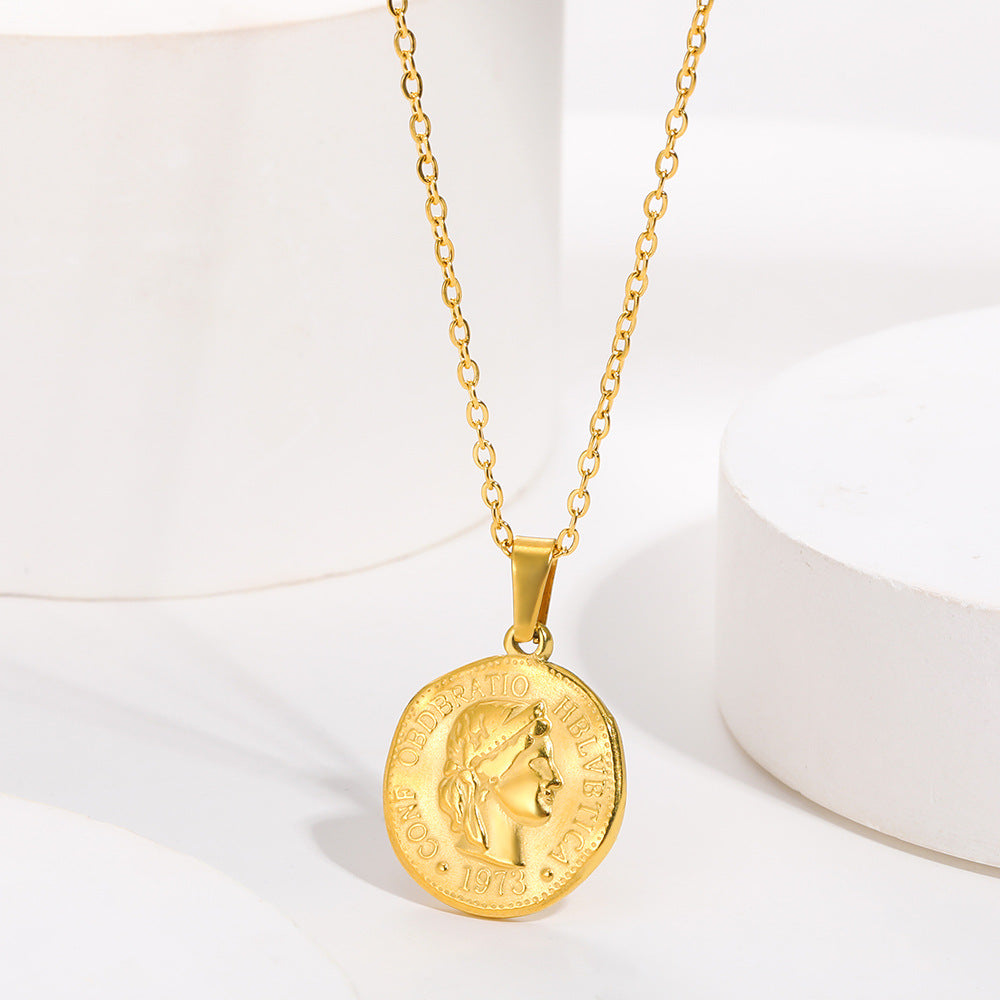 Punk Style Cross Necklace For Men And Women, 18K Real Gold Plated On Durable 304 Stainless Steel