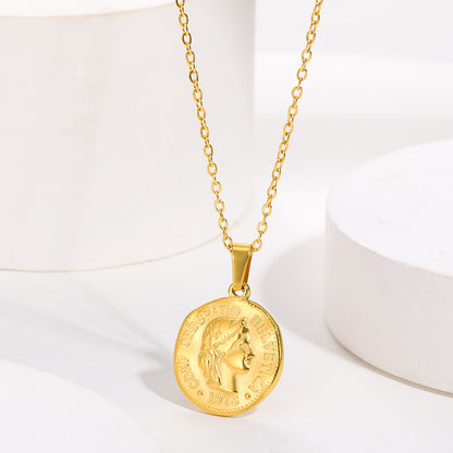 Punk Style Cross Necklace For Men And Women, 18K Real Gold Plated On Durable 304 Stainless Steel