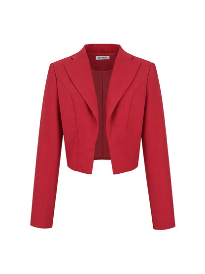 Long Sleeves Skinny Solid Color Notched Collar Blazer Outerwear