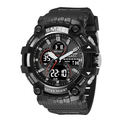 Men's Quartz Watch With Round Dial Featuring Pointer And Number Display, TPU Strap With Pin Buckle