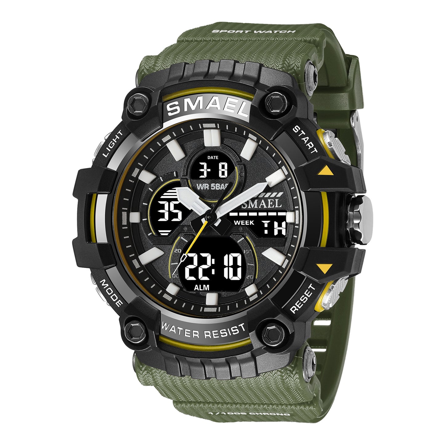 Men's Quartz Watch With Round Dial Featuring Pointer And Number Display, TPU Strap With Pin Buckle