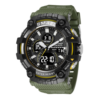 Men's Quartz Watch With Round Dial Featuring Pointer And Number Display, TPU Strap With Pin Buckle