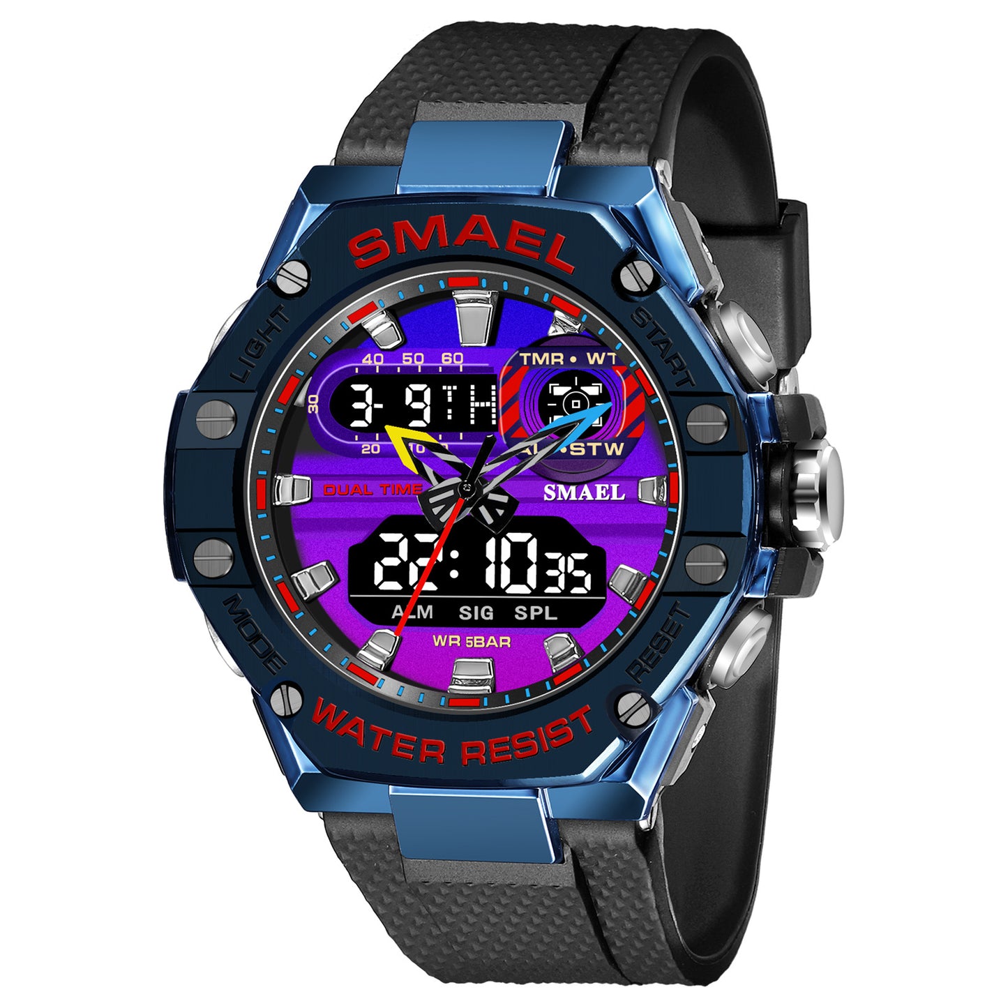 Men's Quartz Watch With Round Dial Featuring Plexiglass Mirror And TPU Strap With Pin Buckle