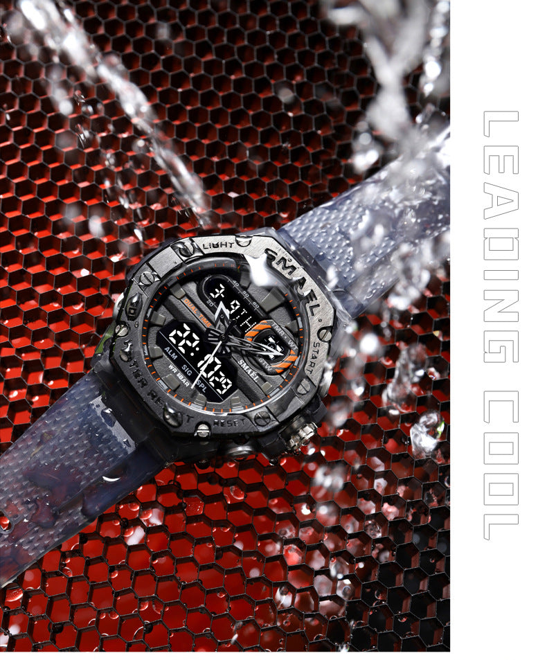 Men's Quartz Watch With Round Dial Featuring Plexiglass Mirror And TPU Strap With Pin Buckle