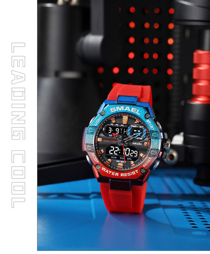 Men's Quartz Watch With Round Dial Featuring Plexiglass Mirror And TPU Strap With Pin Buckle
