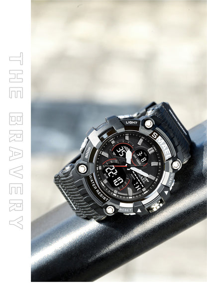 Men's Quartz Watch With Round Dial Featuring Pointer And Number Display, TPU Strap With Pin Buckle