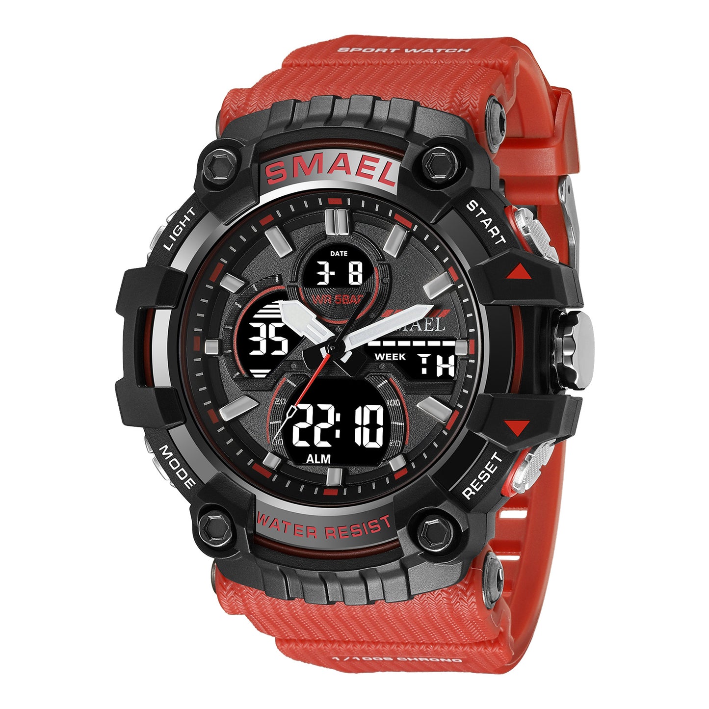 Men's Quartz Watch With Round Dial Featuring Pointer And Number Display, TPU Strap With Pin Buckle