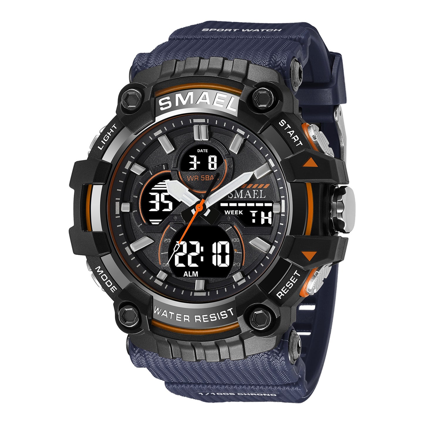 Men's Quartz Watch With Round Dial Featuring Pointer And Number Display, TPU Strap With Pin Buckle