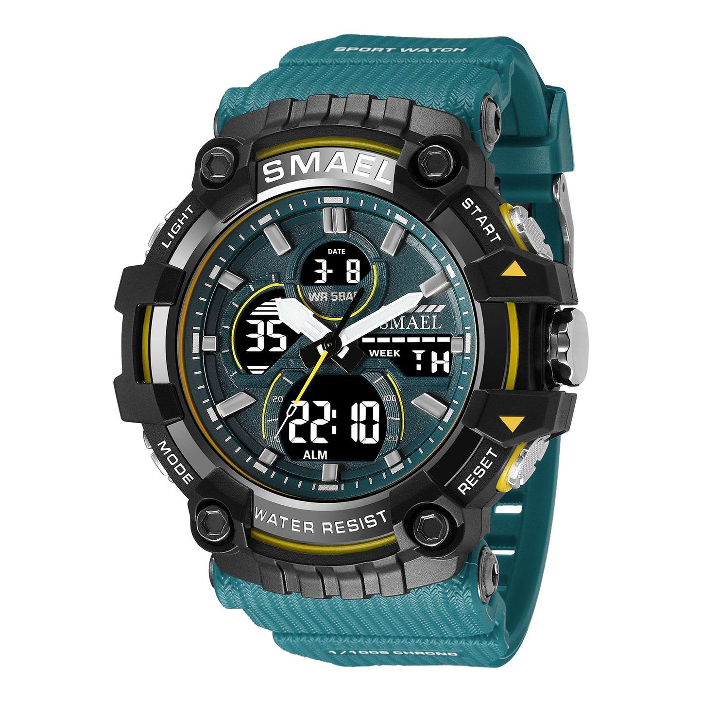 Men's Quartz Watch With Round Dial Featuring Pointer And Number Display, TPU Strap With Pin Buckle