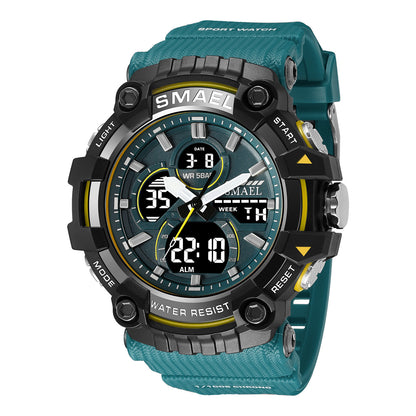 Men's Quartz Watch With Round Dial Featuring Pointer And Number Display, TPU Strap With Pin Buckle