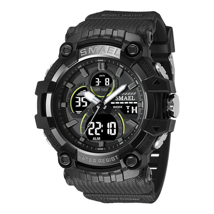 Men's Quartz Watch With Round Dial Featuring Pointer And Number Display, TPU Strap With Pin Buckle