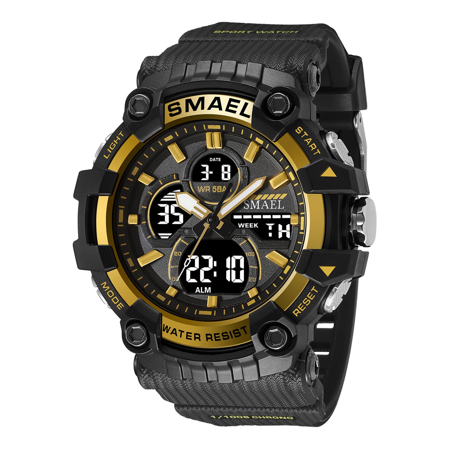 Men's Quartz Watch With Round Dial Featuring Pointer And Number Display, TPU Strap With Pin Buckle