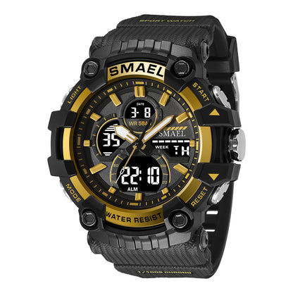 Men's Quartz Watch With Round Dial Featuring Pointer And Number Display, TPU Strap With Pin Buckle