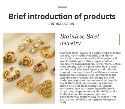Water Droplets Ring For Women Featuring Zircon Inlay And 18K Real Gold Plated Finish In Golden