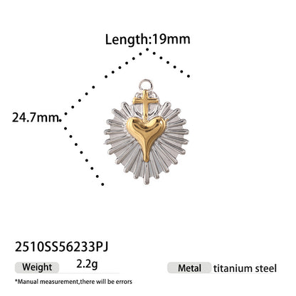 Sun Love Charms Jewelry Accessories In Silver Titanium Steel With Electroplated Finish