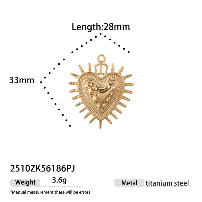 Heart Shape Jewelry Accessory In Durable Titanium Steel, Stylish And Elegant Design