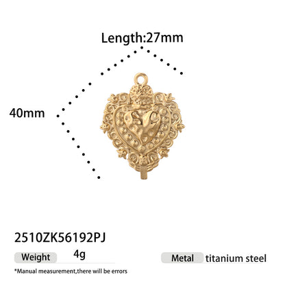 Heart Shape Jewelry Accessory In Durable Titanium Steel, Stylish And Elegant Design