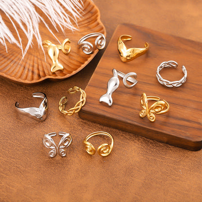 For Rings Made Of Durable 304 Stainless Steel Featuring Elegant Golden Finish