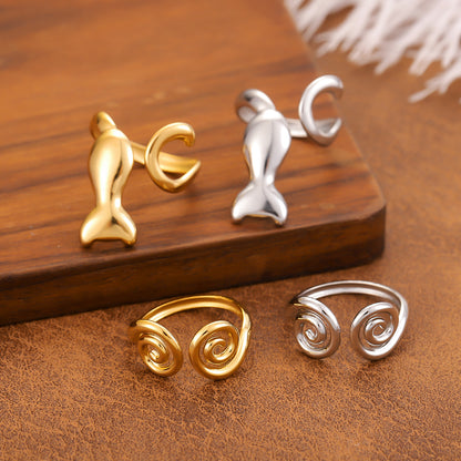 For Rings Made Of Durable 304 Stainless Steel Featuring Elegant Golden Finish