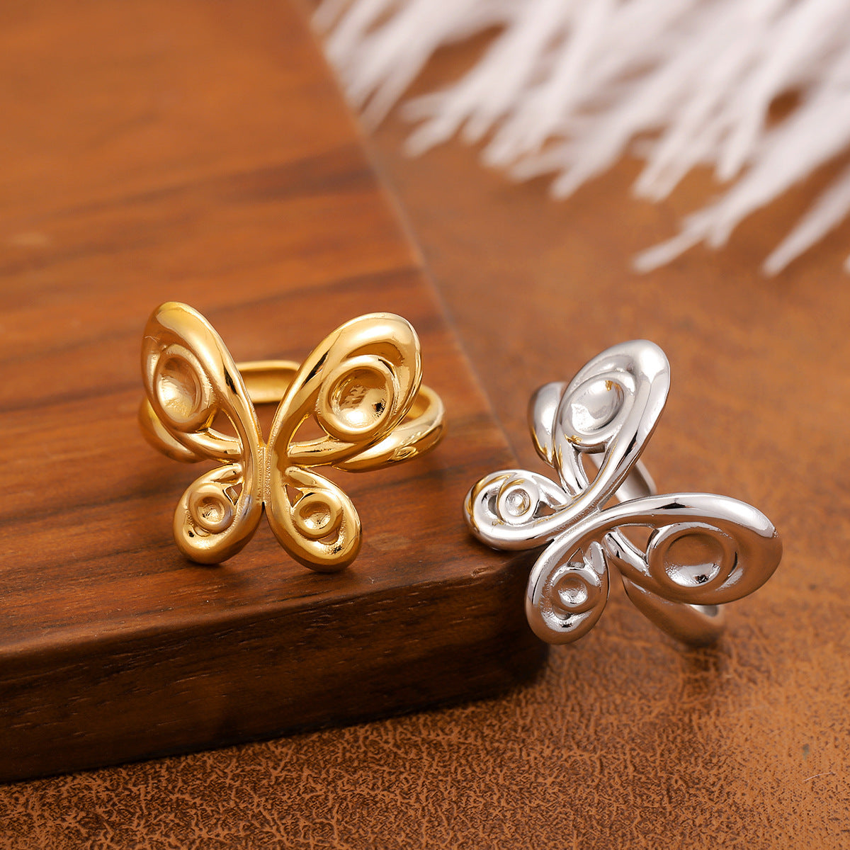 For Rings Made Of Durable 304 Stainless Steel Featuring Elegant Golden Finish