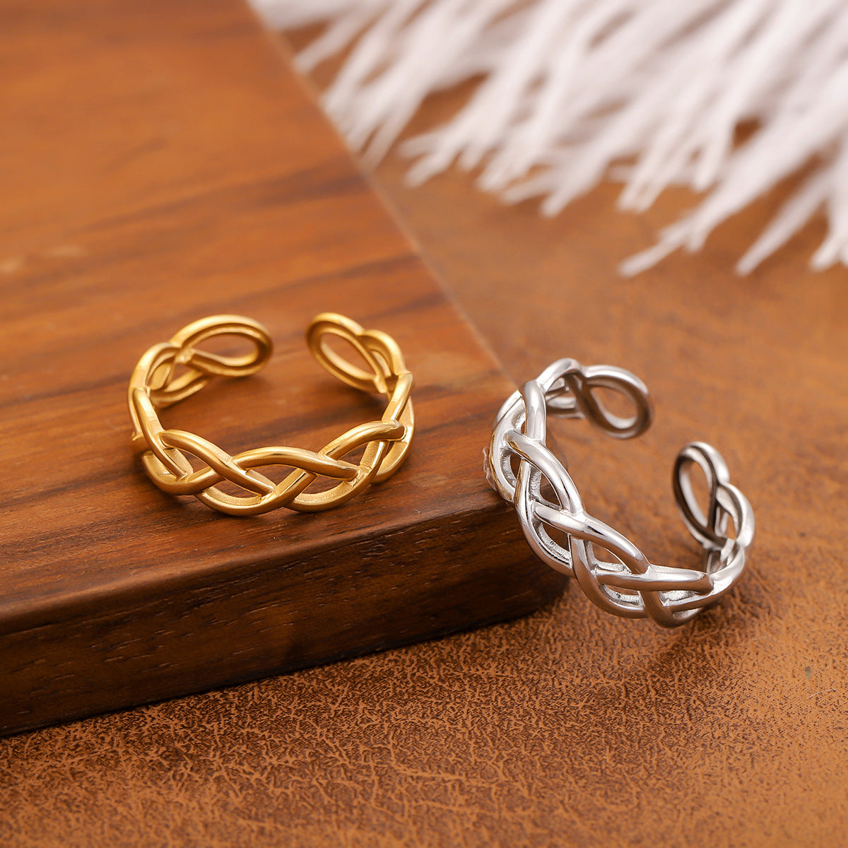 For Rings Made Of Durable 304 Stainless Steel Featuring Elegant Golden Finish