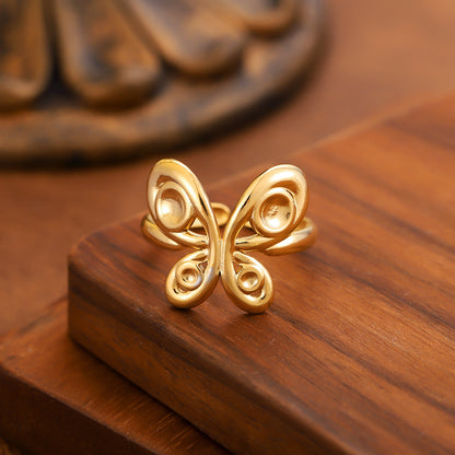 For Rings Made Of Durable 304 Stainless Steel Featuring Elegant Golden Finish