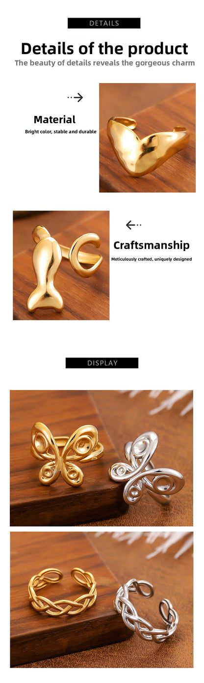 For Rings Made Of Durable 304 Stainless Steel Featuring Elegant Golden Finish