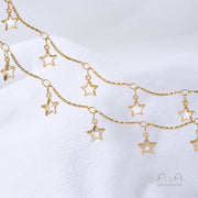 Hanging Pentagram Zirconium Bent Bar Chain Half Meter