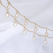 Hanging Water Drop Zirconium Curved Rod Chain Half Meter