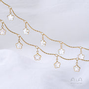 Zirconium Curved Bar Chain for Hanging Small Flowers, Half Meter