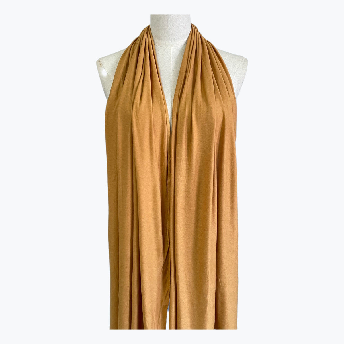 Solid Color Ethnic Style Women's Hijab In White, Mercerized Cotton Material Featuring Braid Craftsmanship