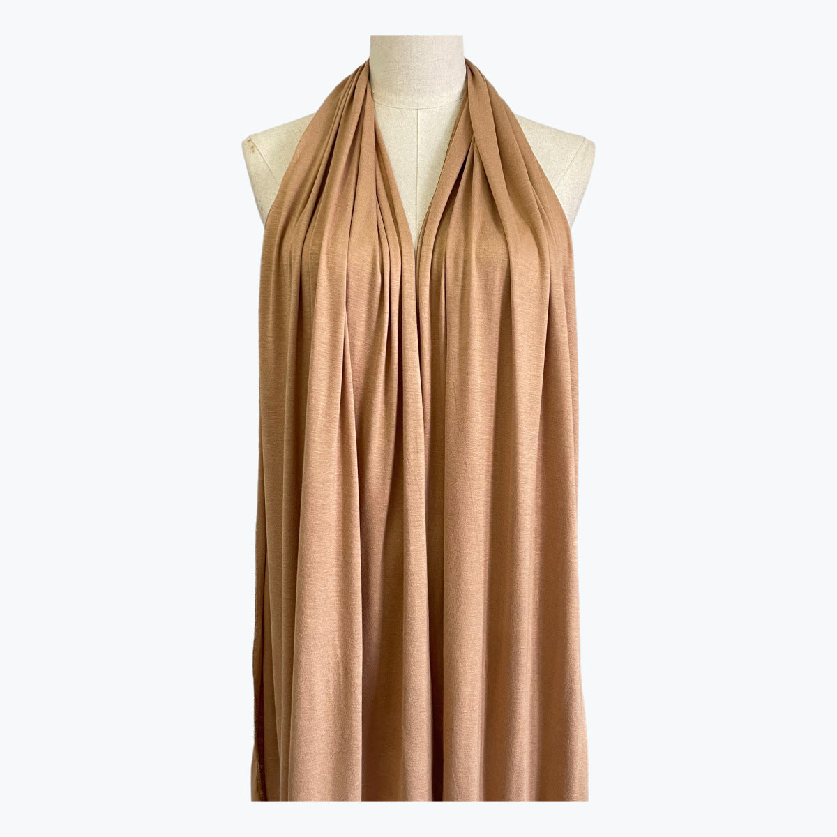 Solid Color Ethnic Style Women's Hijab In White, Mercerized Cotton Material Featuring Braid Craftsmanship