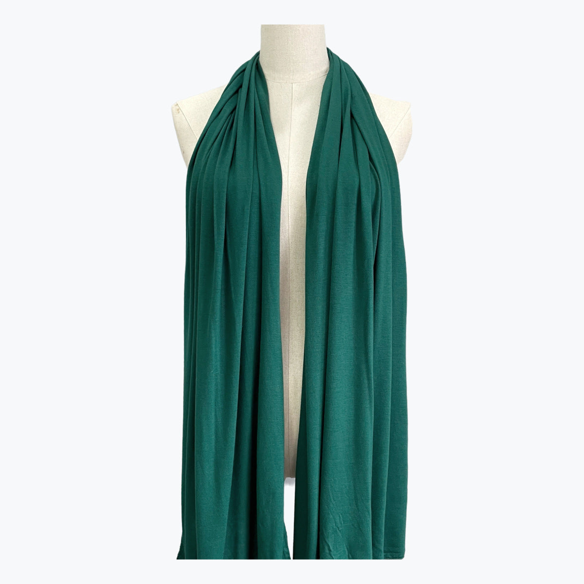 Solid Color Ethnic Style Women's Hijab In White, Mercerized Cotton Material Featuring Braid Craftsmanship