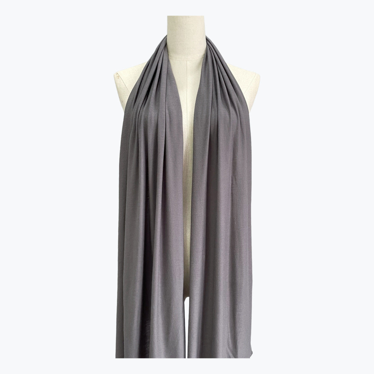 Solid Color Ethnic Style Women's Hijab In White, Mercerized Cotton Material Featuring Braid Craftsmanship