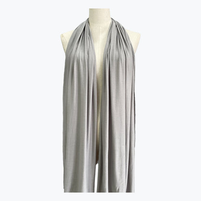 Solid Color Ethnic Style Women's Hijab In White, Mercerized Cotton Material Featuring Braid Craftsmanship
