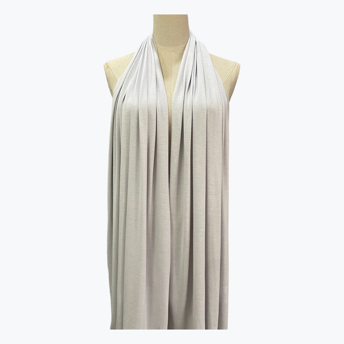 Solid Color Ethnic Style Women's Hijab In White, Mercerized Cotton Material Featuring Braid Craftsmanship