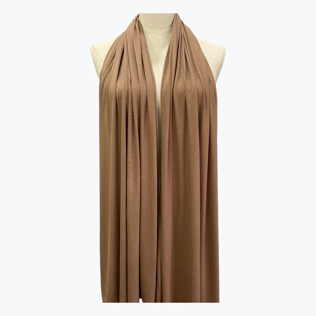 Solid Color Ethnic Style Women's Hijab In White, Mercerized Cotton Material Featuring Braid Craftsmanship