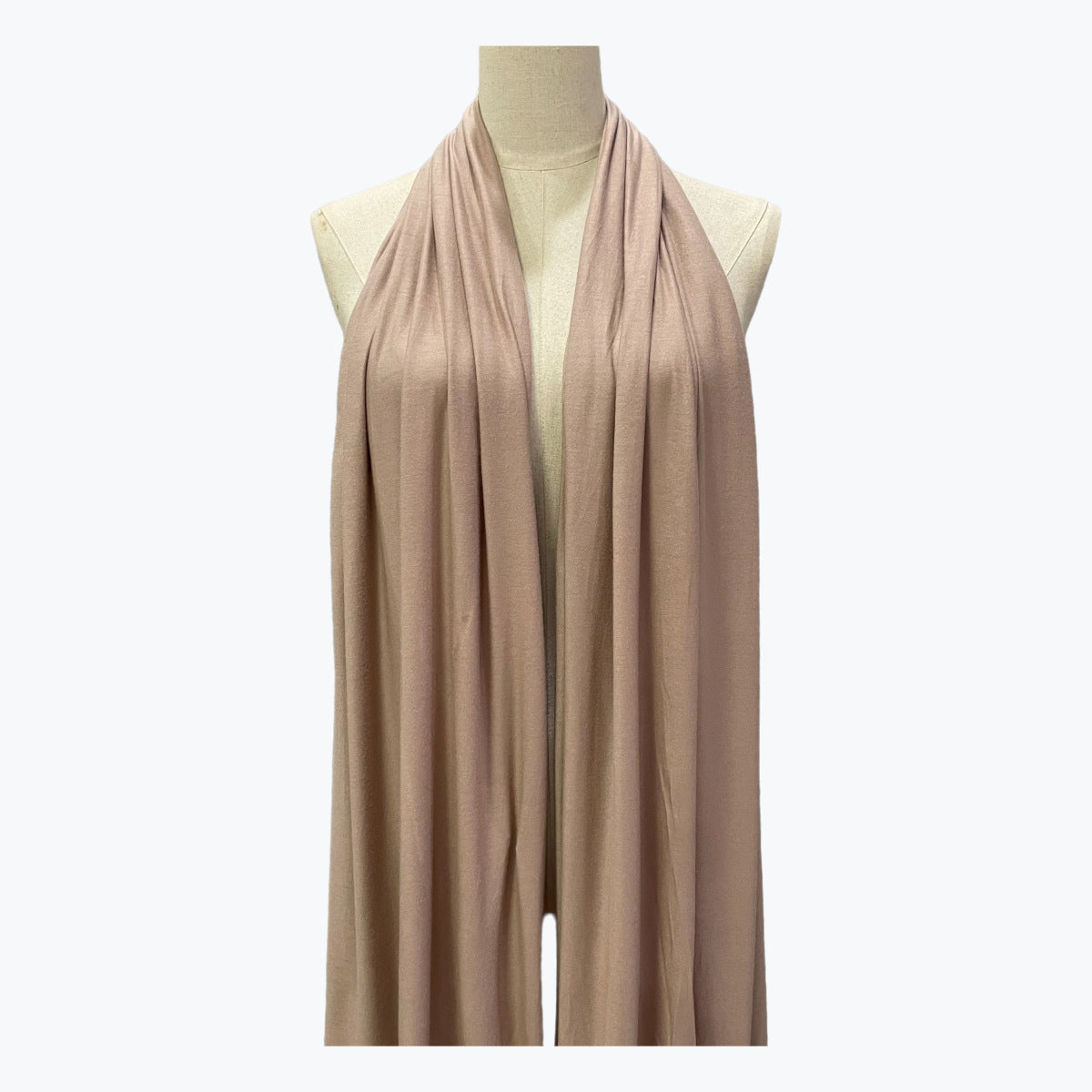 Solid Color Ethnic Style Women's Hijab In White, Mercerized Cotton Material Featuring Braid Craftsmanship