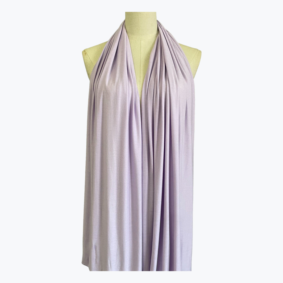 Solid Color Ethnic Style Women's Hijab In White, Mercerized Cotton Material Featuring Braid Craftsmanship