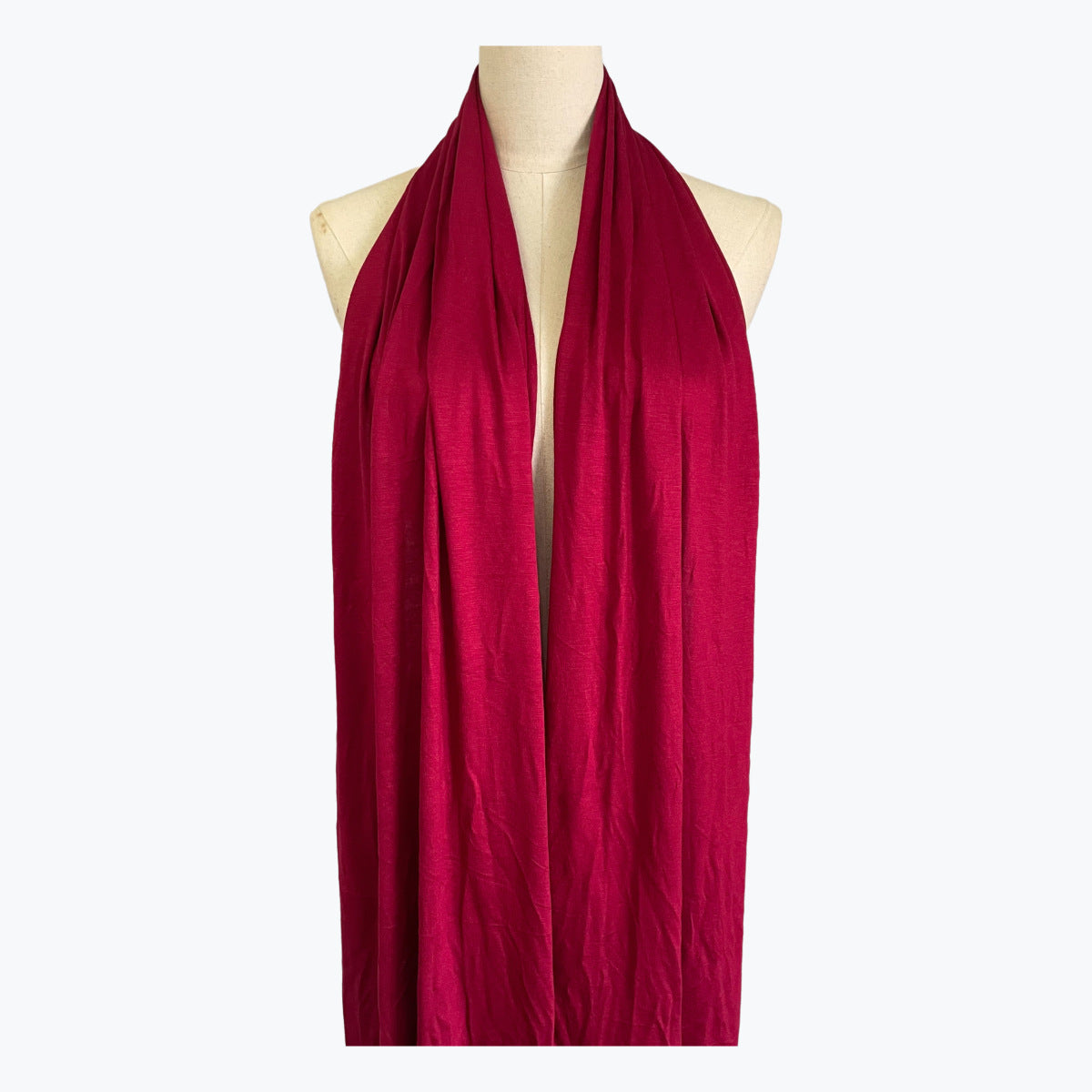 Solid Color Ethnic Style Women's Hijab In White, Mercerized Cotton Material Featuring Braid Craftsmanship