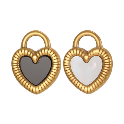 Heart Shape Pendant In 304 Stainless Steel With 14K Real Gold Plated PVD Coating 0.03µm Thickness, 1 Piece