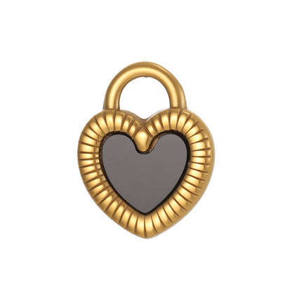 Heart Shape Pendant In 304 Stainless Steel With 14K Real Gold Plated PVD Coating 0.03µm Thickness, 1 Piece