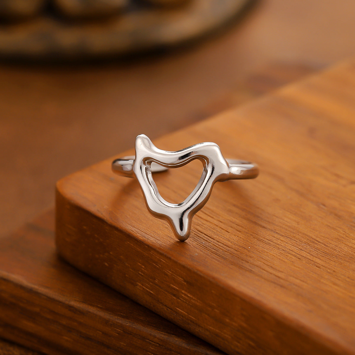 Irregular Open Ring For Women Made Of 304 Stainless Steel With 18K Real Gold Plating In Golden Color