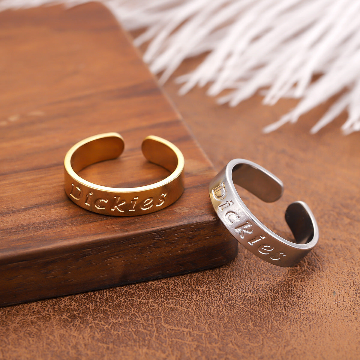 For Women Open Rings In 304 Stainless Steel With 18K Real Gold Plated PVD Coating