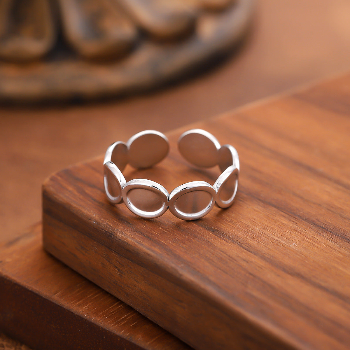 For Women Open Rings In 304 Stainless Steel With 18K Real Gold Plated PVD Coating