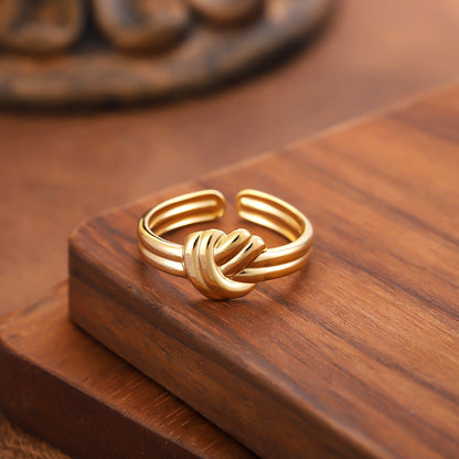 For Women Open Rings In 304 Stainless Steel With 18K Real Gold Plated PVD Coating