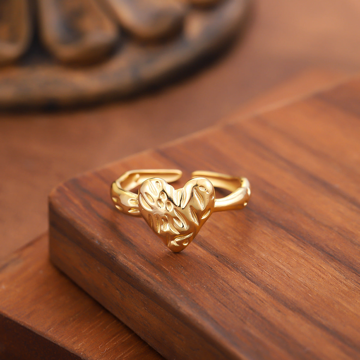 Vintage Style Geometric Open Rings For Unisex, Made Of 304 Stainless Steel With 18K Real Gold Plated Electroplating
