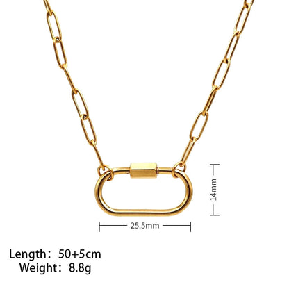 Quadrilateral Pendant Unisex Jewelry In 304 Stainless Steel With 18K Gold Plated PVD Coating And Artificial Crystal