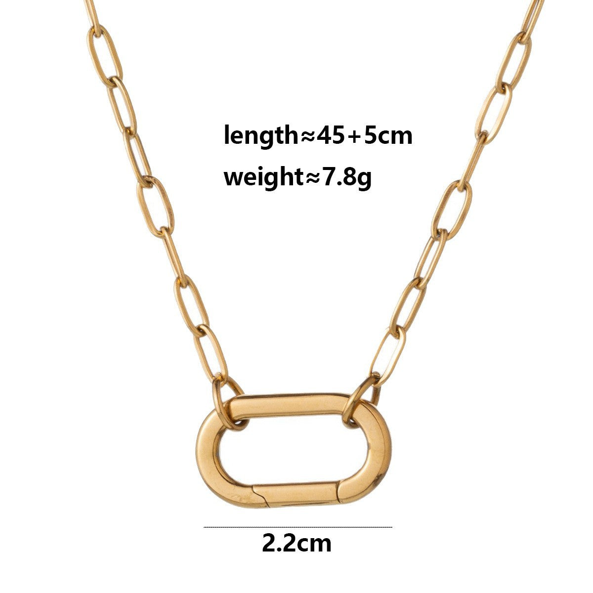 Quadrilateral Pendant Unisex Jewelry In 304 Stainless Steel With 18K Gold Plated PVD Coating And Artificial Crystal